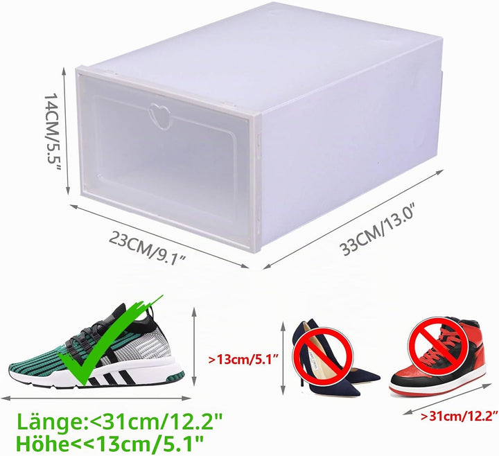 Schuhboxen Stapelbar Transparenter Schuhkarton 20er-Set Atmungsaktiver Schuhkarton Aufbewahrungsbox