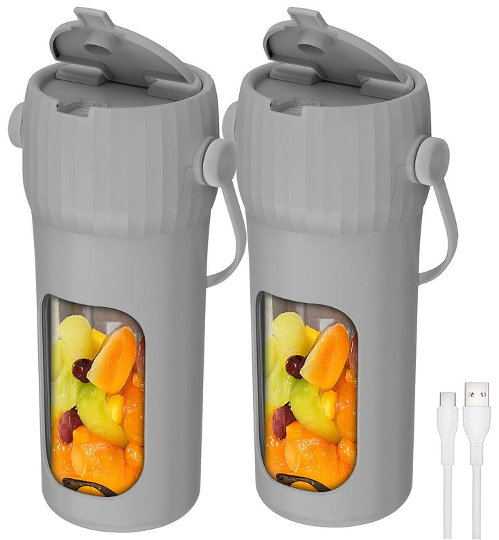 Rosenstein & Söhne Drink Mixer: 2er-Set Power Akku-Getränkemixer 100 W, 6 Klingen, 1.500 mAh, BPA-fr