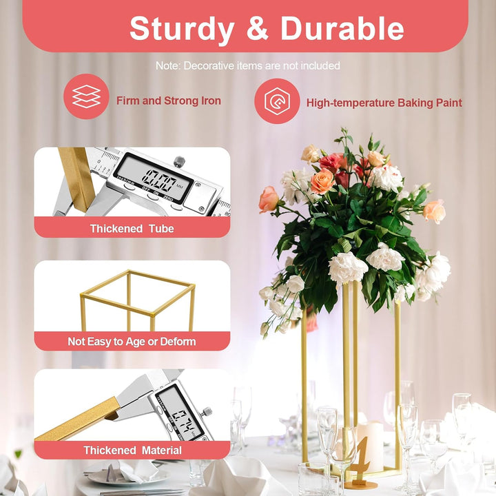 10 Stück Gold Blumenständer, Metall Blumenboden, 60cm Hoch Goldene Blumenhalter Für Home Party Hochz