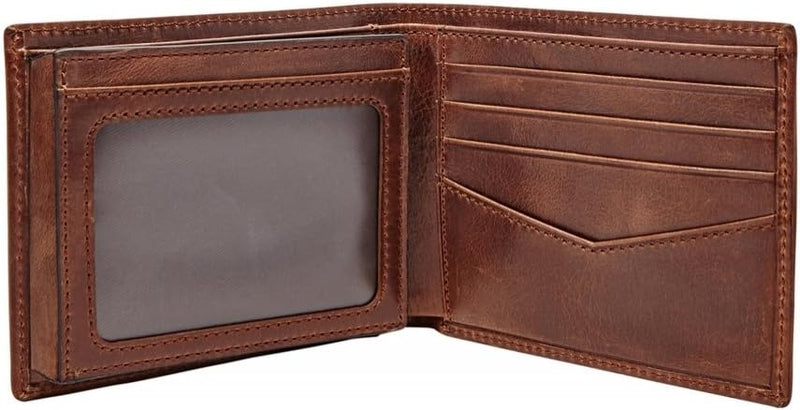 Fossil Herren Quinn Leder Bifold Geldbörse 11,5 cm L x 2 cm B x 9 cm H Dunkelbraun, Dunkelbraun