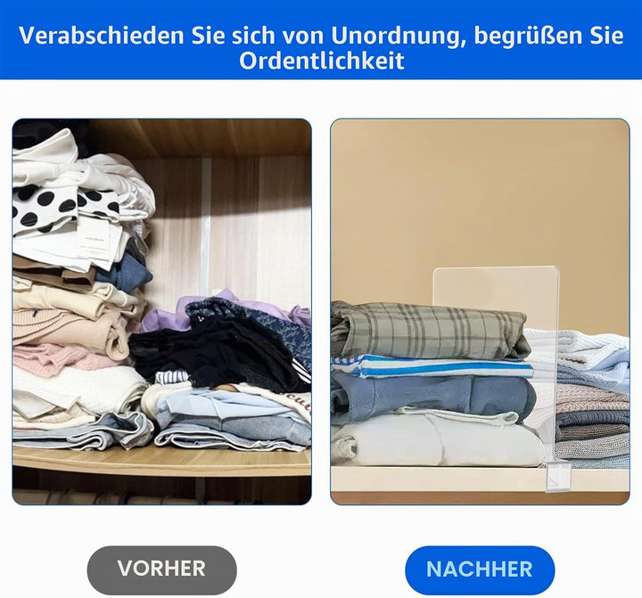 8 Stück Transparente Acryl-Regaltrenner - Multifunktionaler Shelf Divider, 30×20cm, Multifunktionale