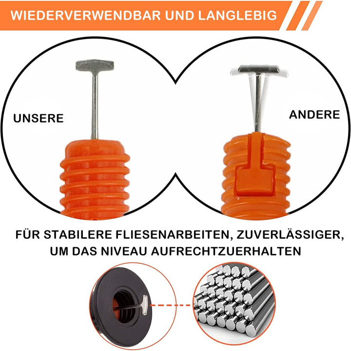 400 Stück Revolutionäres Fliesen Nivelliersystem, Mit 100 Nivelierset Keile,100 Pcs 1mm/2mm/3mm Flie