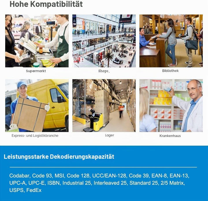NETUM Bluetooth CCD Barcode Scanner Wireless | kabelloser CCD Handscanner/Handheld Lesegerät USB | p