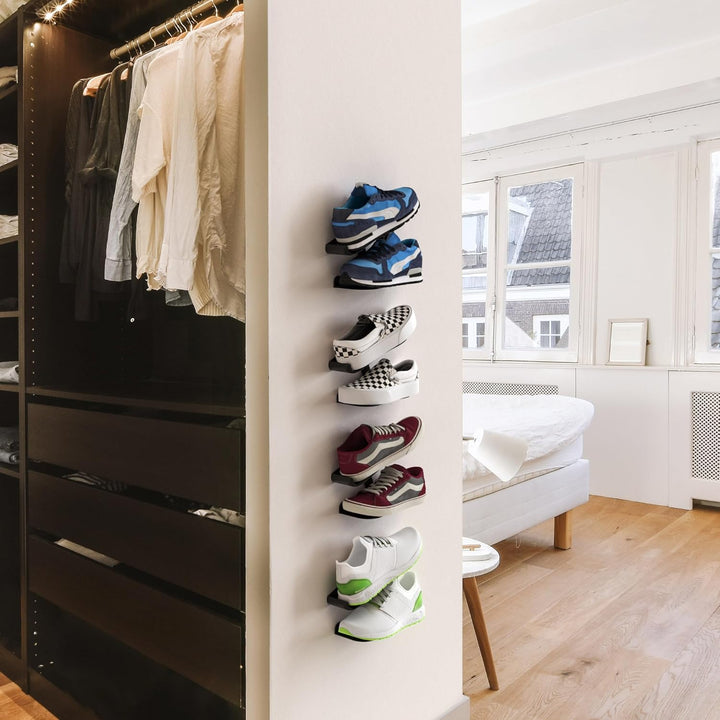 Mobilefox Sneaker Wandhalterung Schuh Regal Schwebend Wandhalter Schuhablage Display Schwarz 1 Stück