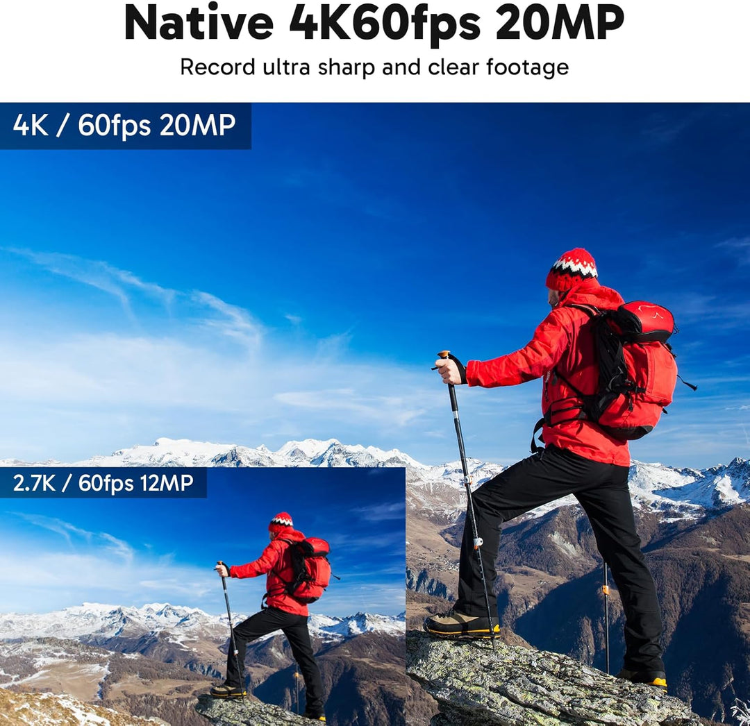 AKASO Action cam 4K/60fps /Action Kamera 20MP WiFi mit Touchscreen EIS 40M unterwasserkamera V50 Eli