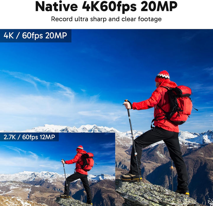 AKASO V50 Elite Action Cam,4K60FPS 20MP Unterwasserkamera mit Schwimmender Handgriff und Tasche WiFi