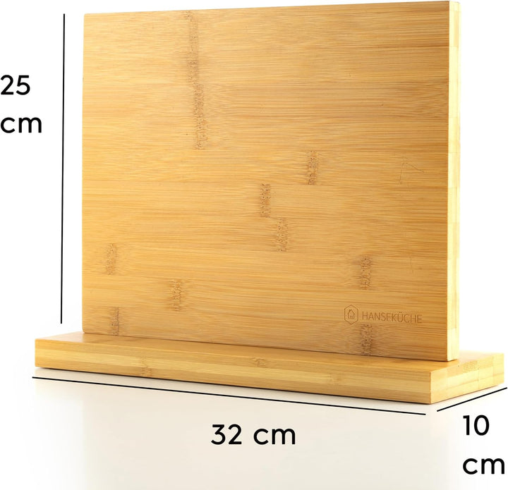 Messerblock - Messerhalter ohne Messer aus Holz Messerbrett (Bambus Braun, Doppelseitig) Bambus Brau