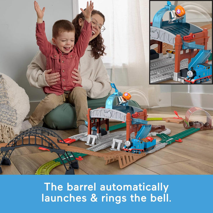 Mattel Fisher Price Thomas & Friends Toy Train Playset, Load & Launch Barrel Delivery with Classic M