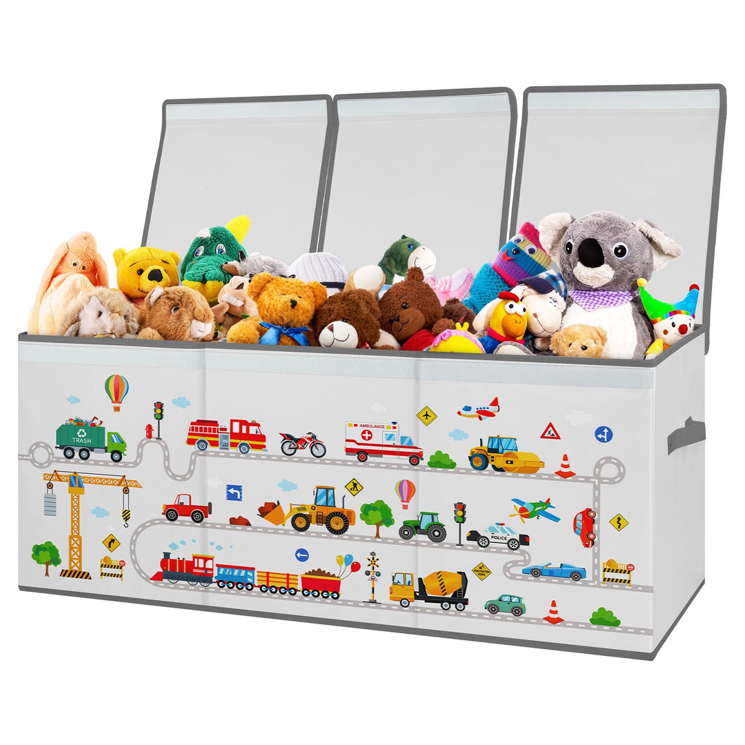 Extra Gross Aufbewahrungsbox mit Deckel Kinder, Zusammenklappbare Oxford-Spielzeugkiste mit Griff fü