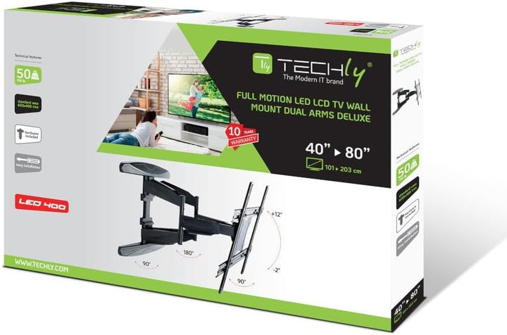 Slim Support Lcd/Led 40-80" Black 40"-80" fino a 496 mm Schwarz, 40"-80" fino a 496 mm Schwarz