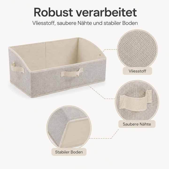 URMONA Aufbewahrungsbox 2 Stück mit Griffen, 28L Faltbare Aufbewahrungskörbe aus Stoff, 50 × 28,5 ×