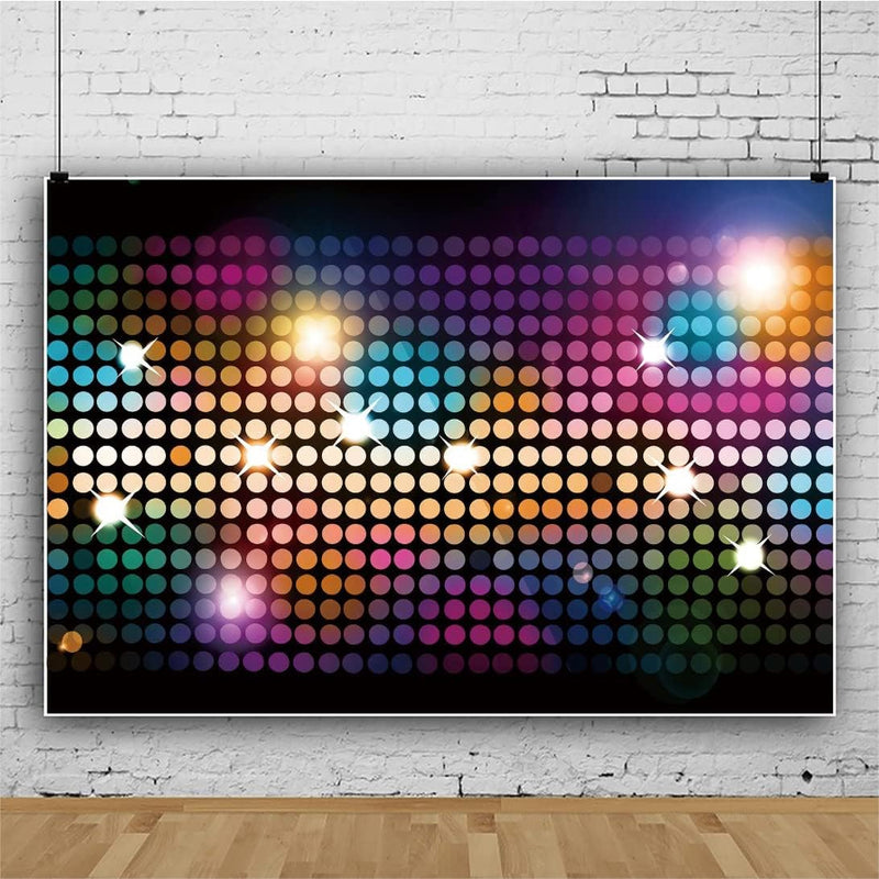 Renaiss 3.5x2.5m Disco Thema Party Hintergrund Nachtclub bunt glänzend Neon Fotografie Hintergrund z