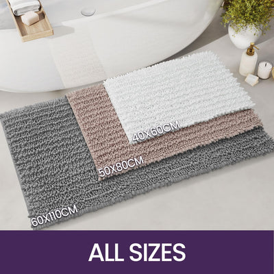 DEXI Badezimmerteppich 60 x 110 cm,Chenille Badematte rutschfest,weicher Badvorleger Maschinenwaschb