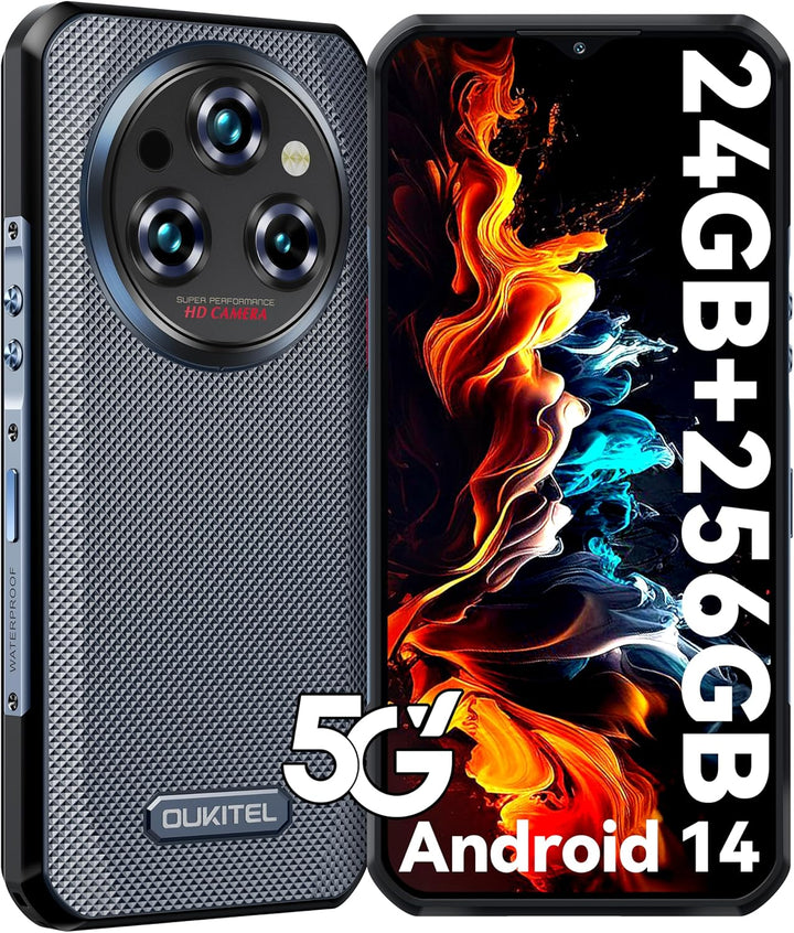 OUKITEL WP35 Outdoor Handy 5G - 11000mAh Outdoor Smartphone Ohne Vertrag Android 14, 24GB RAM + 256G