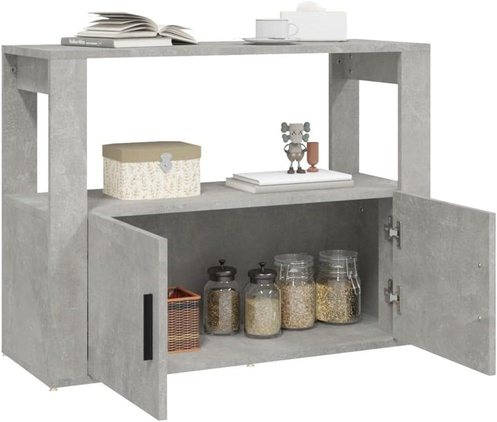 FIRBNUS 80x30x60 cm Seitenschrank mit Ablage und Türen Beistellschrank Schubladenschrank Lowboard La