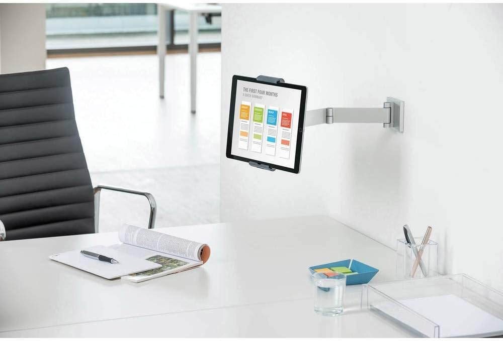 Durable Tablet Wandhalterung (mit Schwenkarm für Tablets 7-13 Zoll, 360° drehbar mit Diebstahlsicher