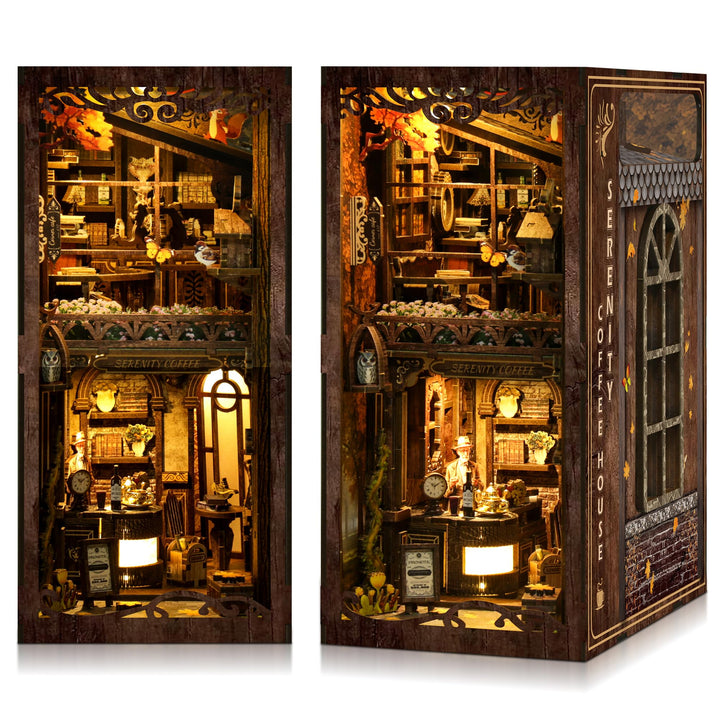 Book Nook Kit für Erwachsene - CRIOLPO DIY Miniatur Haus Holzpuzzle 3D Puppenhaus - Buchstütze für B
