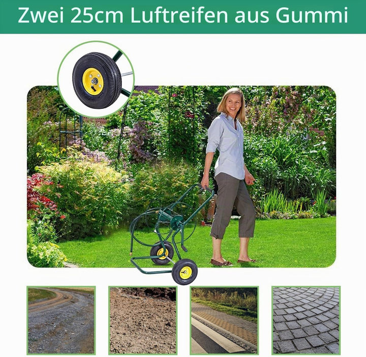 SOARS Schlauchwagen Metall, Schlauchaufroller für 3/4" Schlauch, Schlauchtrommel mit tropffreie Dreh