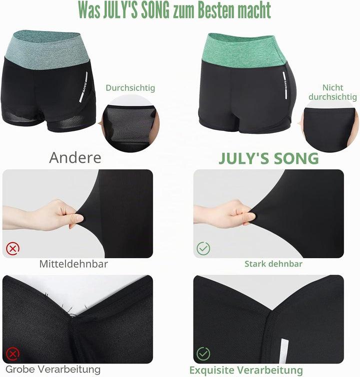 JULY'S SONG Yoga Kleidung Anzug 5er-Set Trainingsanzug Laufbekleidung Gym Fitness Kleidung XL Grün,