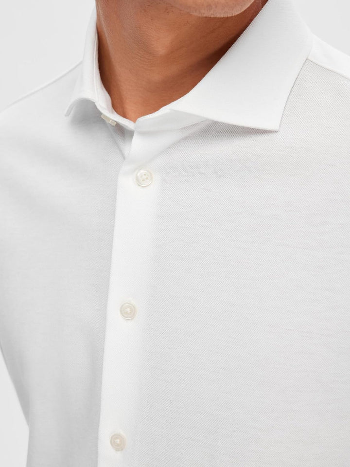 Selected Homme Male Langarmhemd Pikee XXL Bright White, XXL Bright White