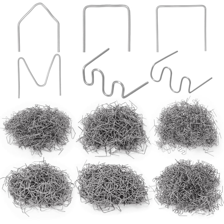 Swpeet 3000pcs 6 Arten 0,8mm / 0,6mm Kunststoff Schweissstapel Sortiment-Kit, Stampfer Schweissen Re