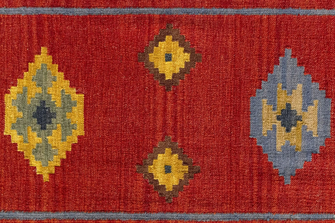 HAMID - Kelim Teppich Lori mit Geometrischem Oriental Design, Kelim Teppich 100% Wolle, Handgeknüpft