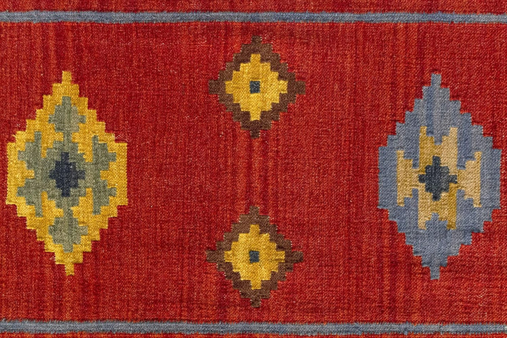HAMID - Kelim Teppich Lori mit Geometrischem Oriental Design, Kelim Teppich 100% Wolle, Handgeknüpft