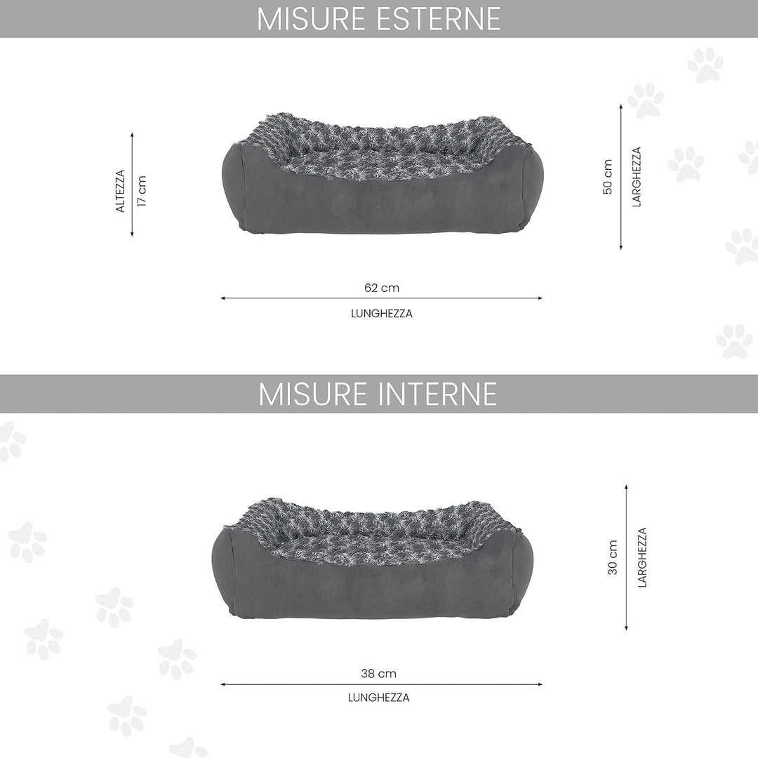 Italian Bed Linen ZOE Artikel für Hunde und Katzen, Hundebett, 62 x 50 x h17 cm, 62 x 50 x h17 cm