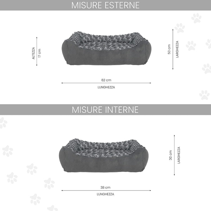 Italian Bed Linen ZOE Artikel für Hunde und Katzen, Hundebett, 62 x 50 x h17 cm, 62 x 50 x h17 cm