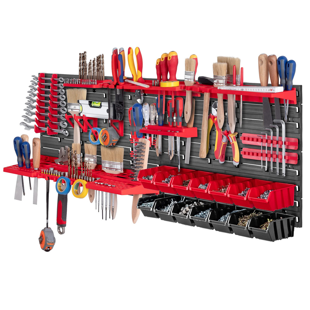 KADAX Werkstattregal, 116x39cm Werkzeugwandregal aus robustem Kunststoff, UV-Resistentes Lagersystem