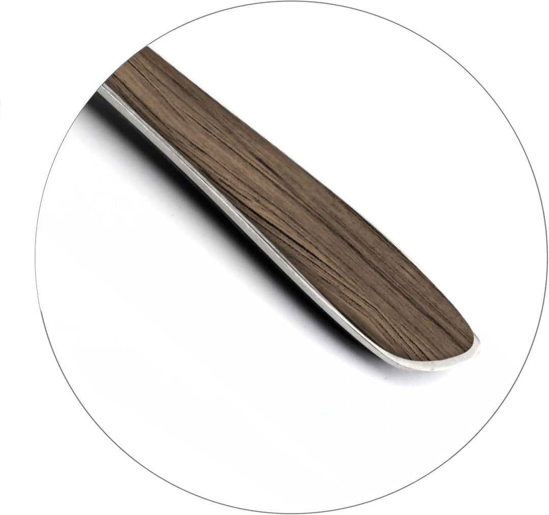 Amefa ECLAT Besteck Set | NATURE dunkles Holz | Essbesteck 24-teilig für 6 Personen | Edelstahl rost