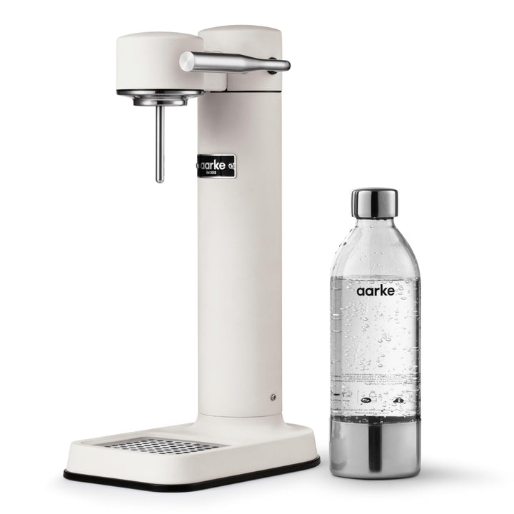 Aarke Carbonator 3, Premium Wassersprudler aus Edelstahl mit Aarke Flasche, Mattweiss Finish, Mattwe