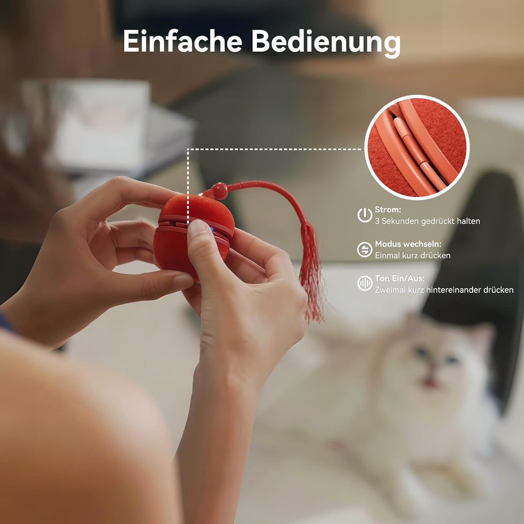Cheerble 2 in 1 Interaktives Katzenspielzeug Elektrisch - Wicked Ball Duo2, Umschaltbarer rollender