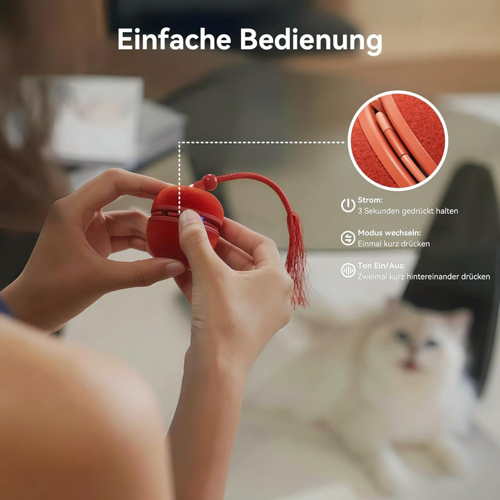 Cheerble 2 in 1 Interaktives Katzenspielzeug Elektrisch - Wicked Ball Duo2, Umschaltbarer rollender