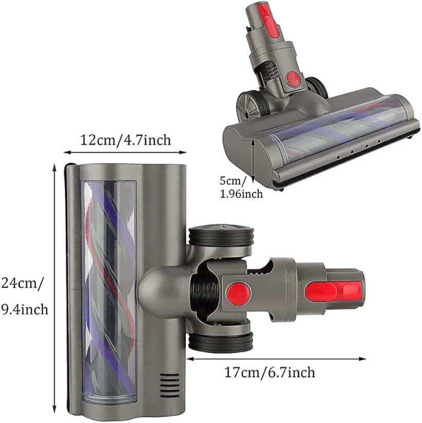 Trade-Shop LED Elektro Turbobürste/Bodendüse/Teppichbürste kompatibel mit Dyson V7 Absolute Extra, V