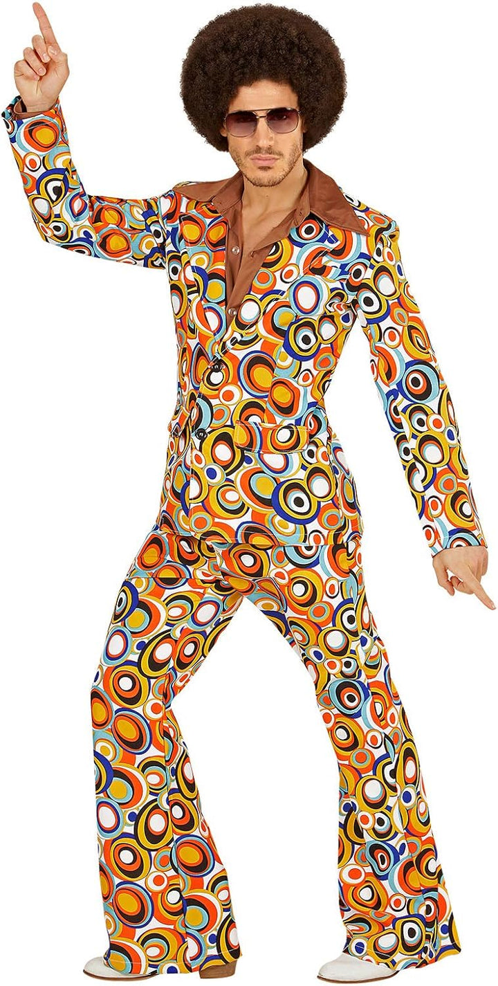 shoperama 70er Jahre Retro Herren ANZUG Bubbles Disco Herren-Kostüm Jackett Hose Siebziger Schlager