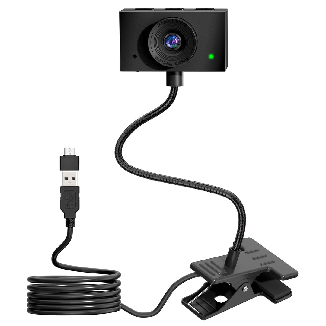 Webcam 1080P mit Mikrofon und Sichtschutzklappe – USB Webcam für PC, Laptop & Zoom, Augenkontakt-Kam