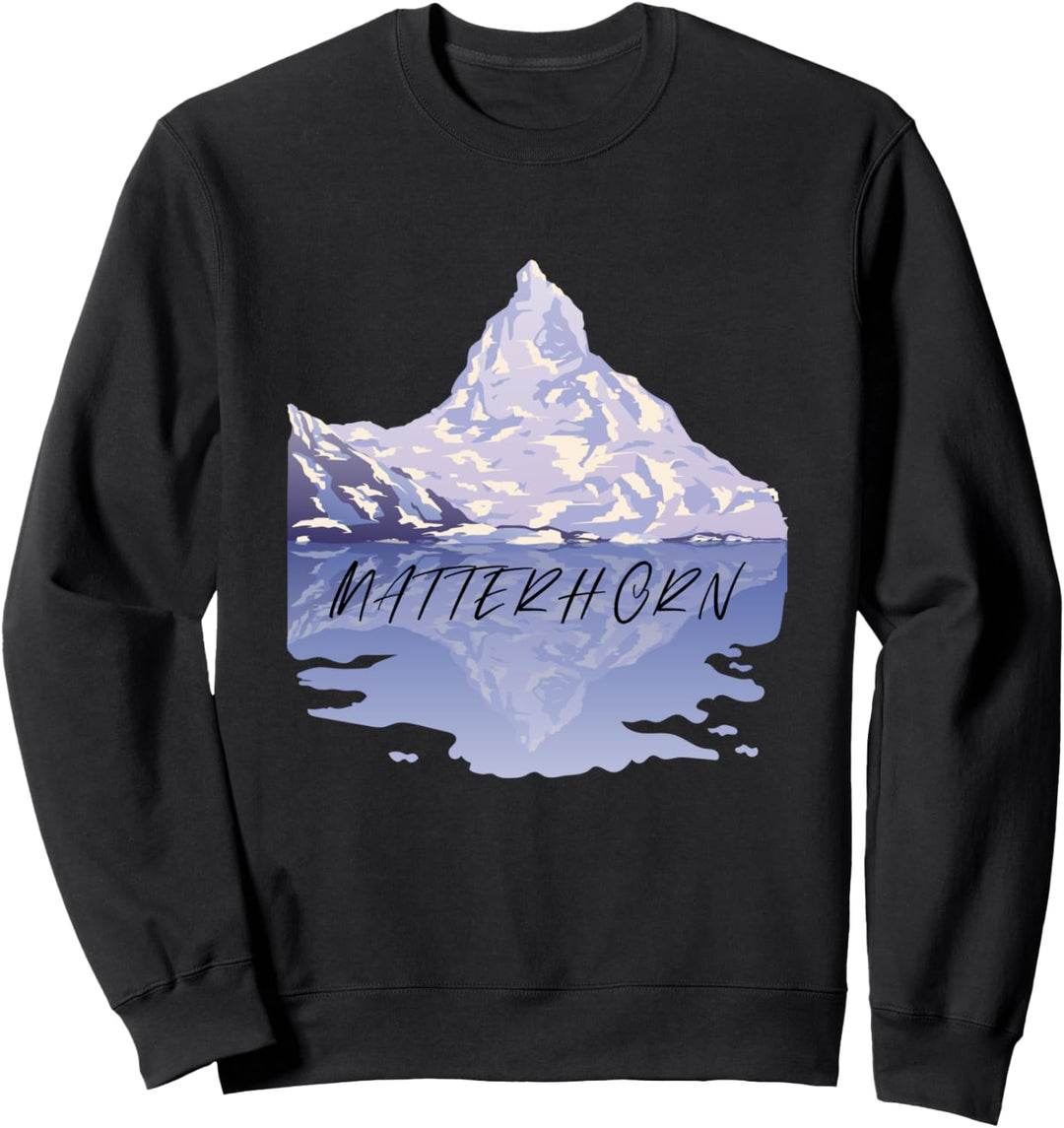 Schweiz Zermatt Matterhorn Alpen Berg Lustiges Berg Wander Sweatshirt