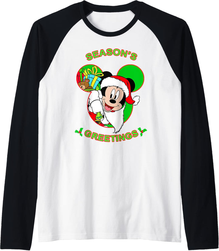 Disney Mickey And Friends Weihnachten Season's Greetings Raglan