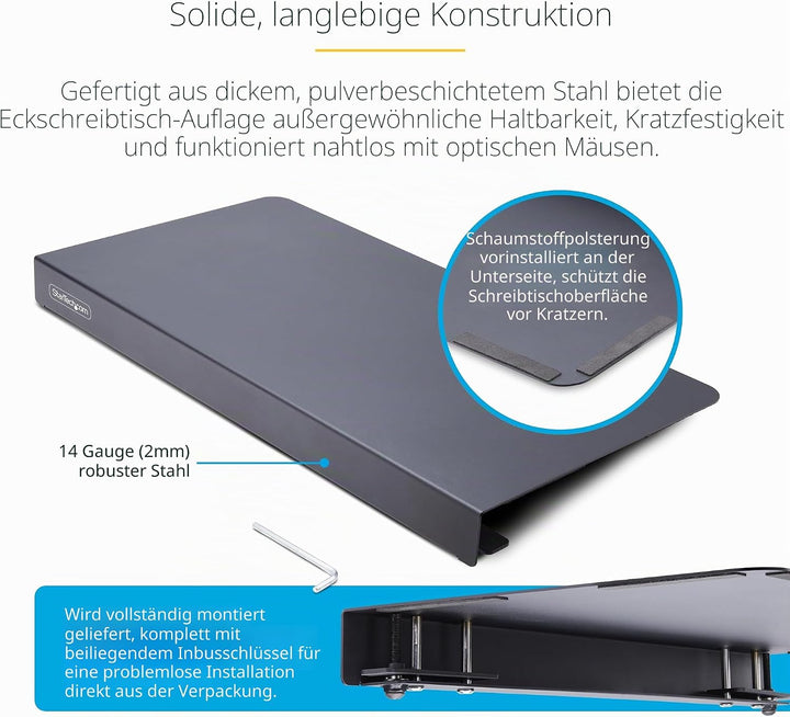 StarTech.com UNDER DESK KEYBOARD TRAY HEIGHT ADJUSTABLE W Eckhülle, Eckhülle