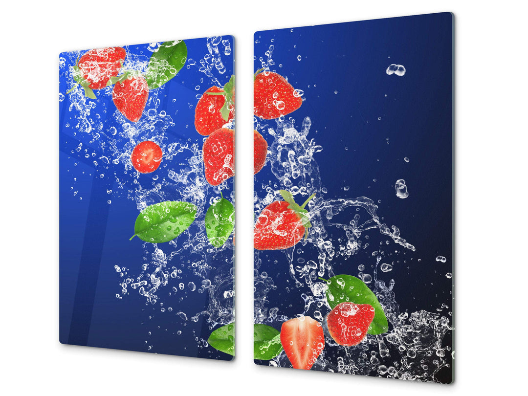 Küchenbrett aus Hartglas und Induktionskochplattenabdeckung – Schneideplatten SINGLE mit 60 x 52 cm