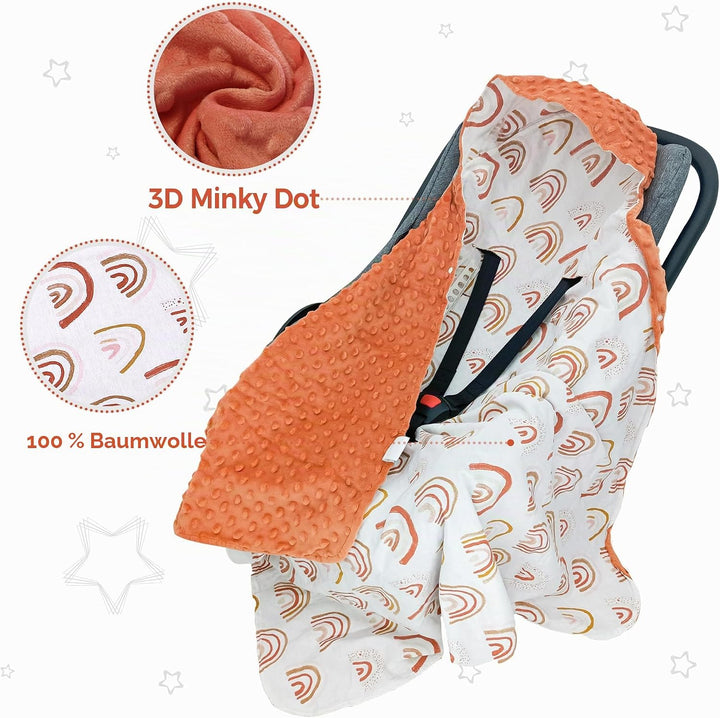 Miracle Baby Einschlagdecke Babyschale Sommer Baumwolle Reversible Decke Universal Kuscheldecke 90x9