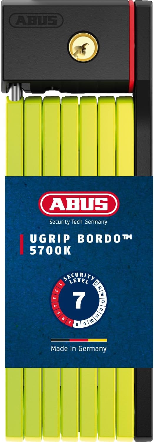 ABUS Faltschloss Bordo uGrip 5700K SH mit Halterung - Fahrradschloss mit 5 mm starken Stäben - ABUS-