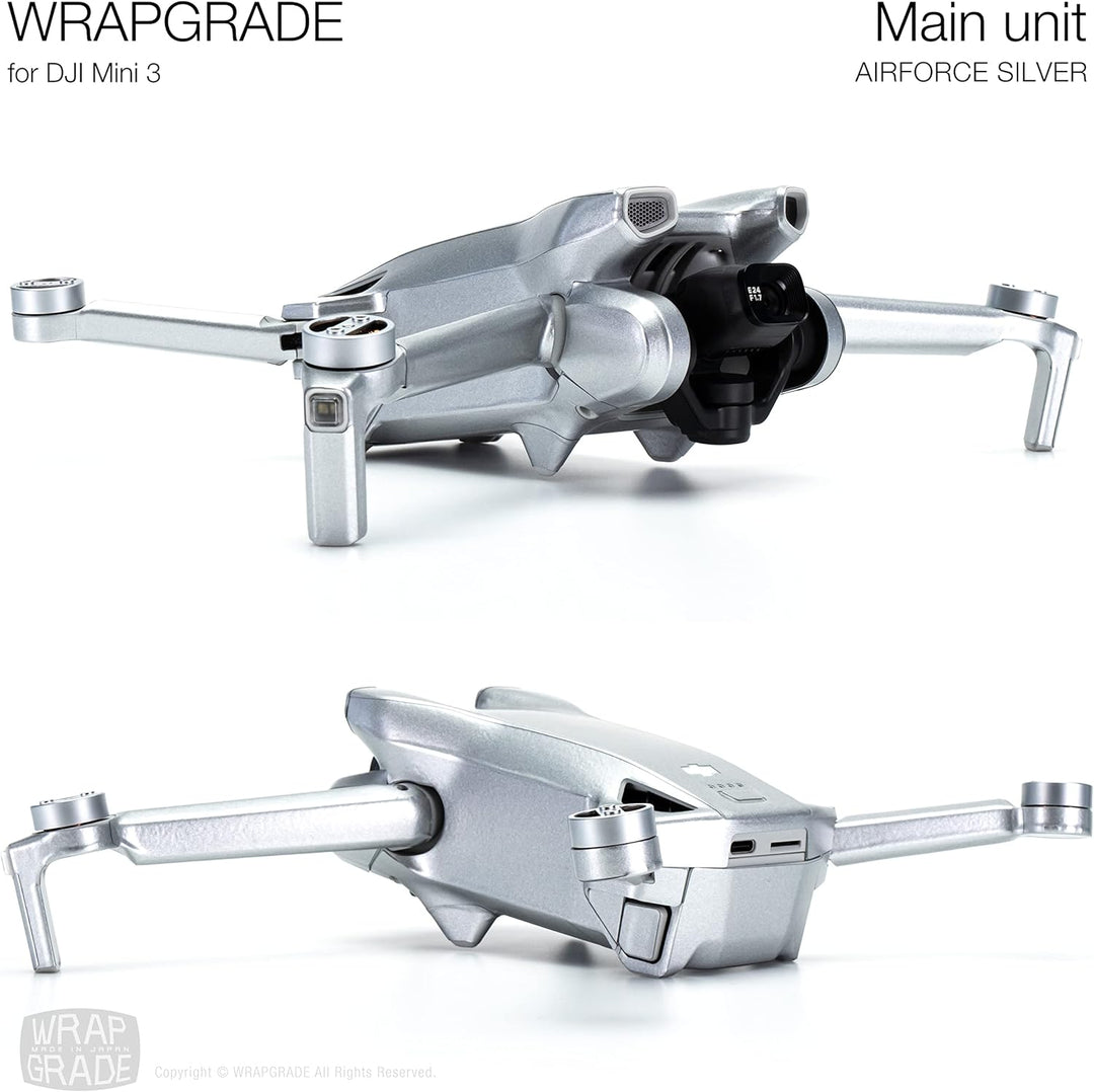 WRAPGRADE Skin Kompatibel mit DJI Mini 3 (Airforce Silver), Airforce Silver