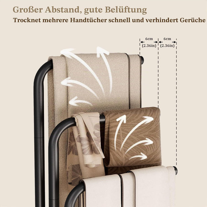 Yawinhe Handtuchhalter Stehend, Handtuchstange Halter, Handtuchständer Freistehend Edelstahl, mit 3