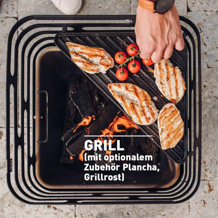 höfats - Cube Feuerkorb - Feuerschale, Feuerstelle, Grill, Hocker und Tisch - für Garten und Terrass