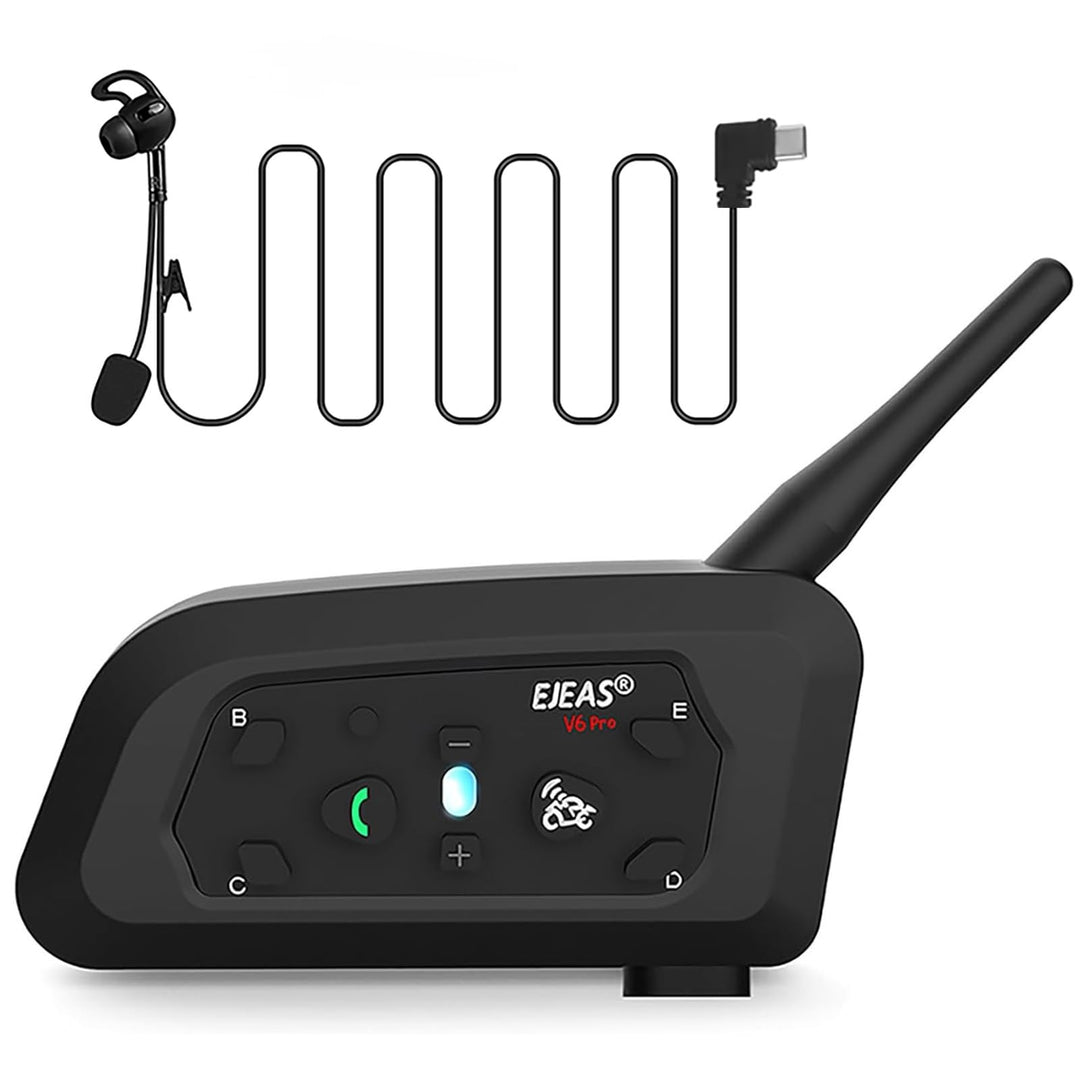 EJEAS V6C Fussball Schiedsrichter Bluetooth Intercom Headset mit CVC Rauschunterdrückung und Armtasc