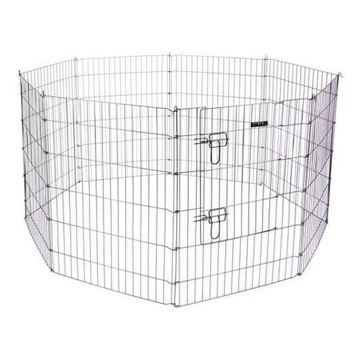 Kerbl Kleintiergehege (ø 143 cm, 8 Zaunelemente je 57 x 78 cm, Metall pulverbeschichtet, Gitterabsta