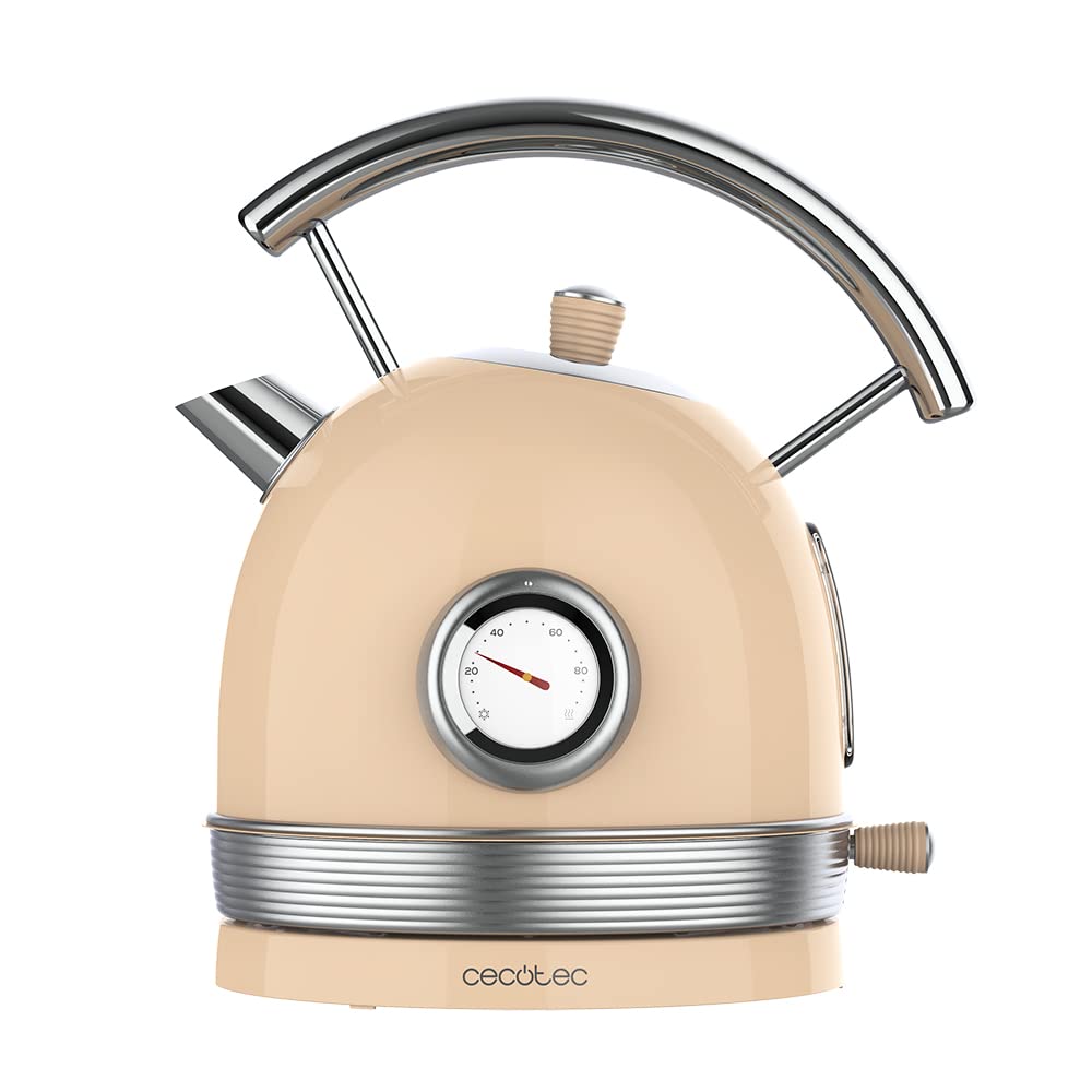 Cecotec Wasserkocher ThermoSense 420 Light Beige. Fassungsvermögen 1,8 Liter, 2200 W, Temperaturanze