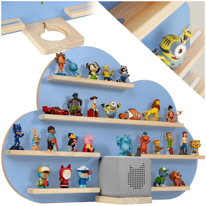 tectake® Holz Regal mit Magnetstreifen für Wand Montage, Tonieregal, Wandregal für's Kinderzimmer, A